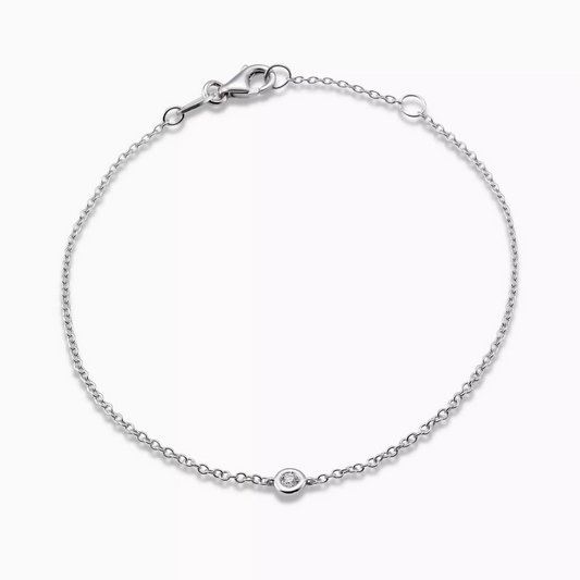 18ct white gold bezel set diamond bracelet