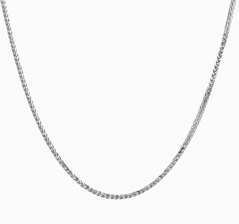 18ct white gold 45cm adjustable foxtail chain