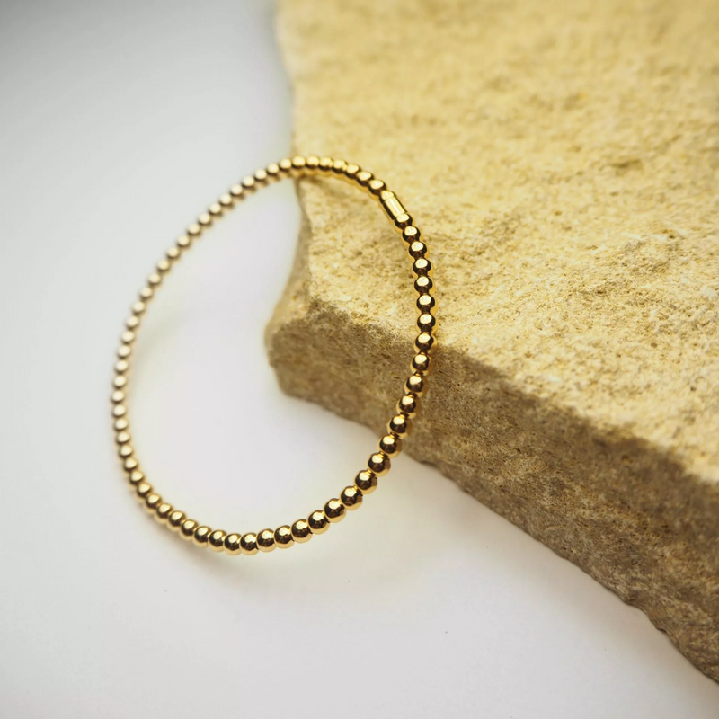 18ct yellow gold stretch ball bracelet