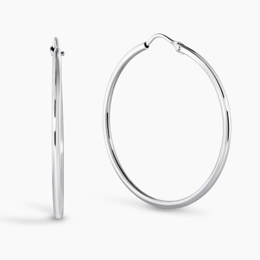 18ct white gold hoop earrings 30mm