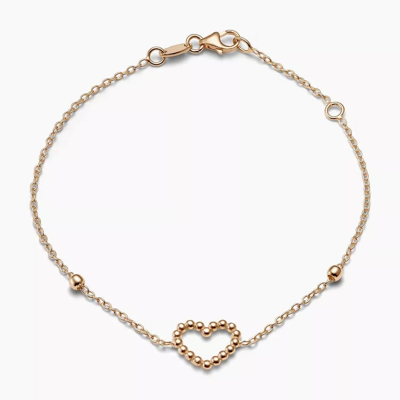18ct rose gold heart shape bracelet