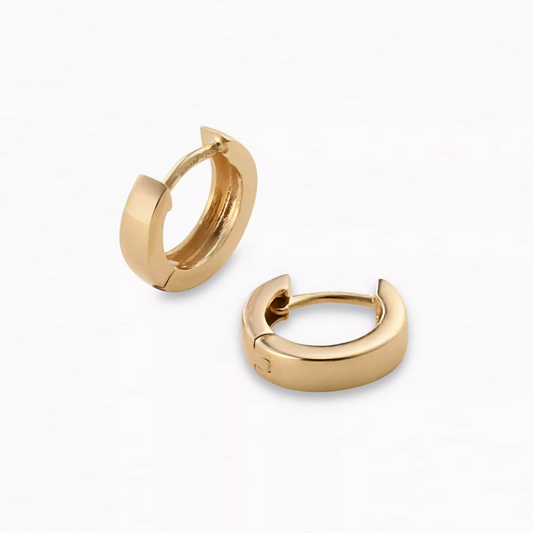 18ct yellow gold 10mm small hoop earrings