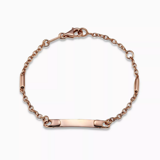 18ct rose gold identity baby bracelet