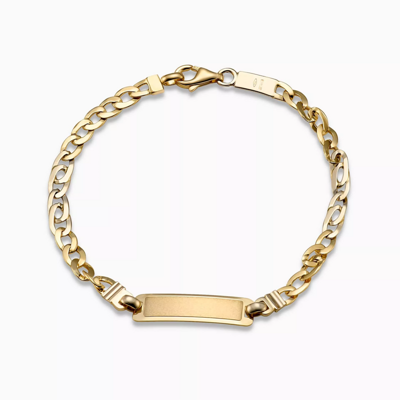 18ct yellow and white gold baby identity bracelet