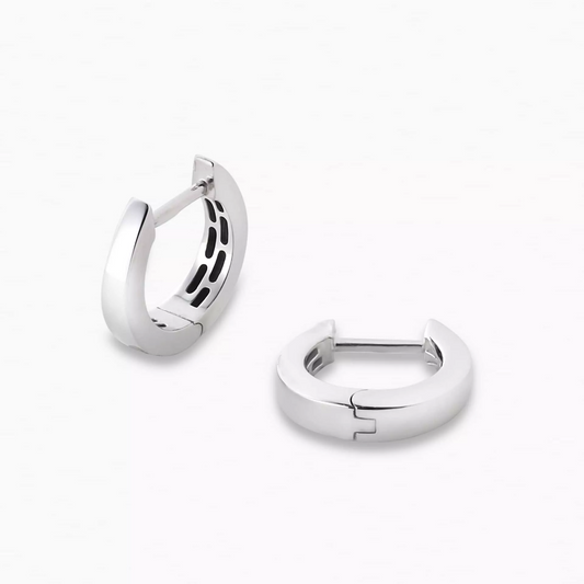 18ct white gold hoop earrings 15mm