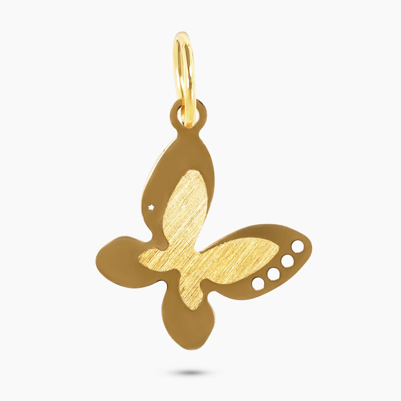 18ct yellow gold butterfly pendant