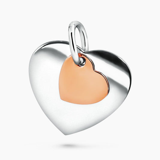 18ct white and rose gold heart pendant