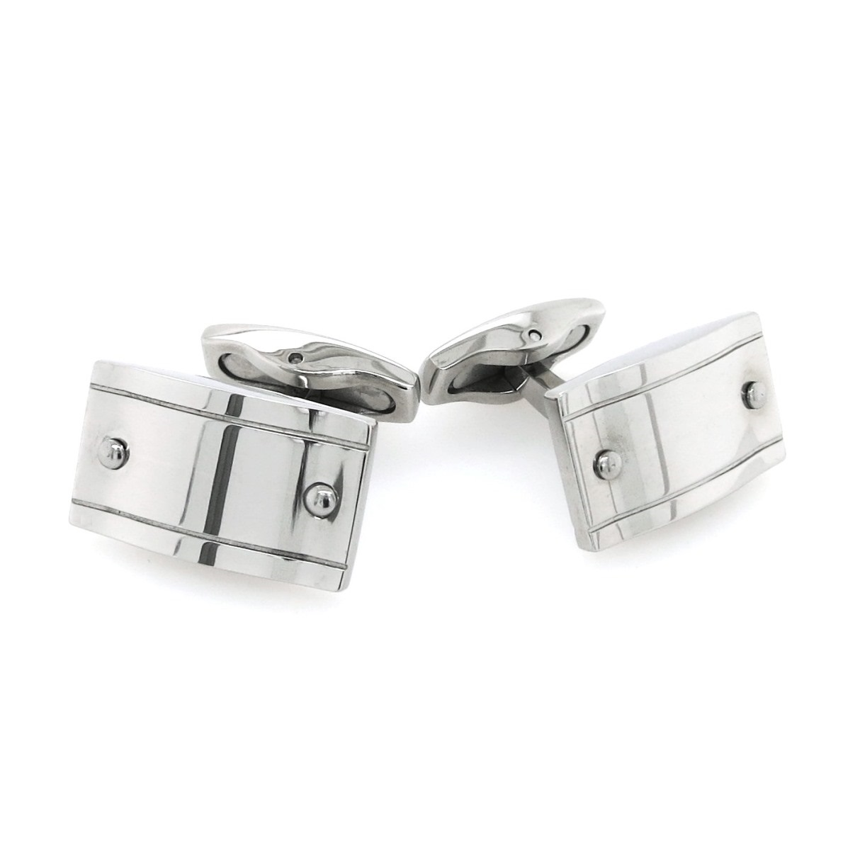 Stainless steel rectangular shape cufflinks