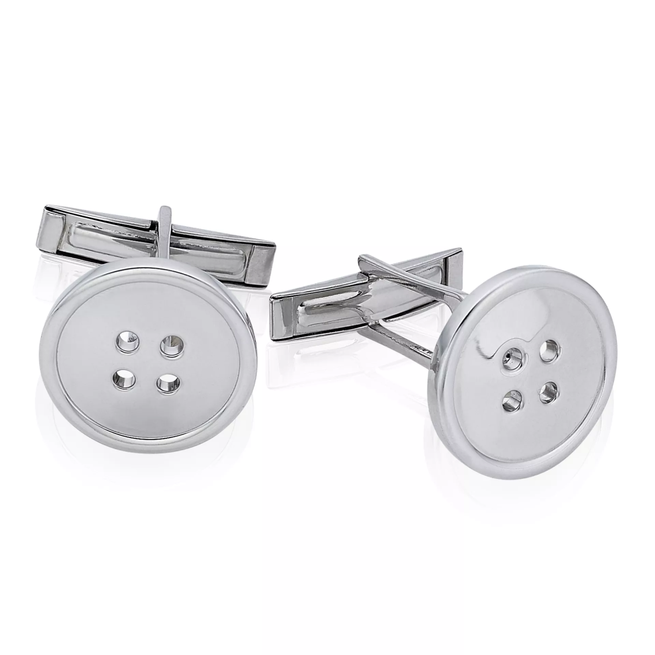 Single Button Rounded Cuff Sterling silver button shaped cufflinks – House of Cerrone