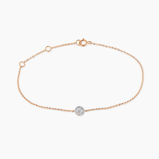 18ct rose gold round cluster diamond bracelet