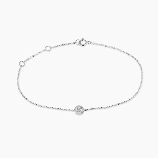 18ct white gold round cluster diamond bracelet