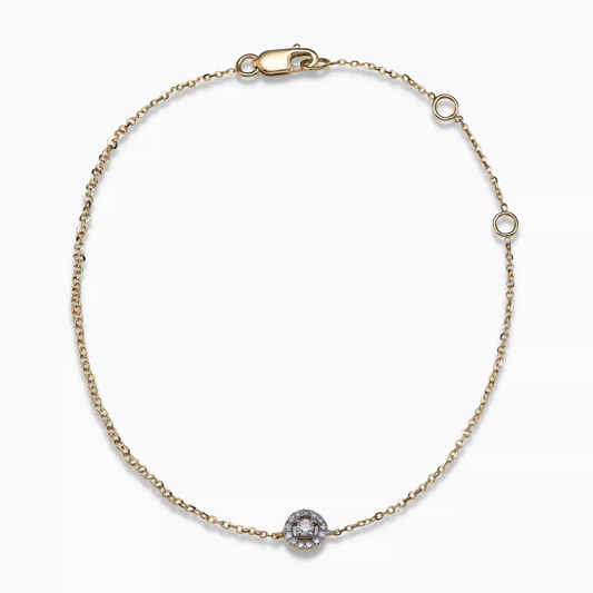 18ct yellow gold round cluster diamond bracelet