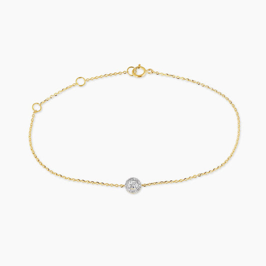 18ct yellow gold round cluster diamond bracelet