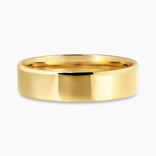 18ct yellow gold flat polish wedding ring