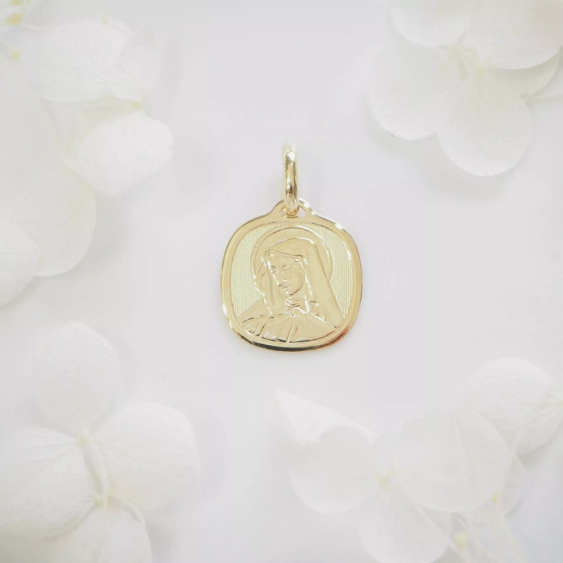 18ct yellow gold “Virgin Mary” medal pendant