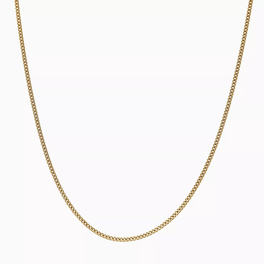 18ct yellow gold 60cm fine curb link chain with spring ring clasp
