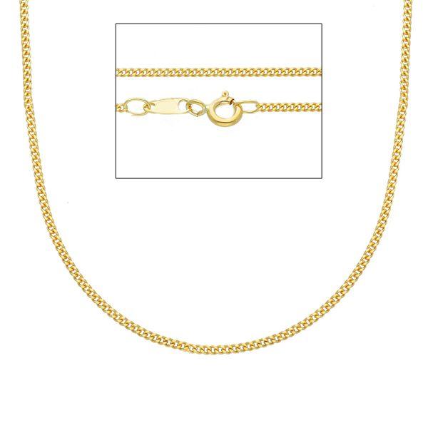 18ct yellow gold 50cm fine curb link chain with spring ring clasp