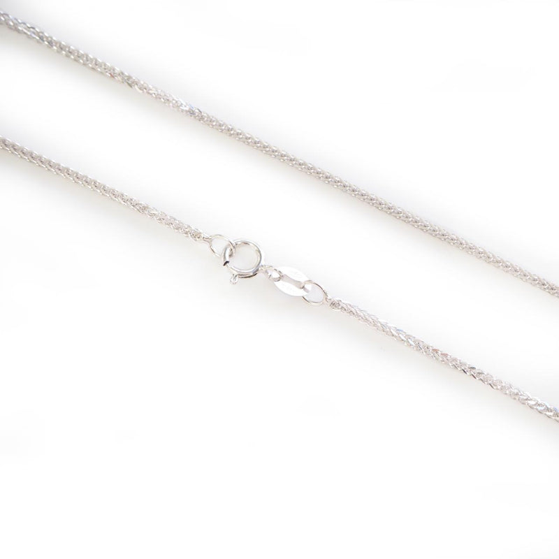 18ct white gold 40cm fine wheat chain clasp