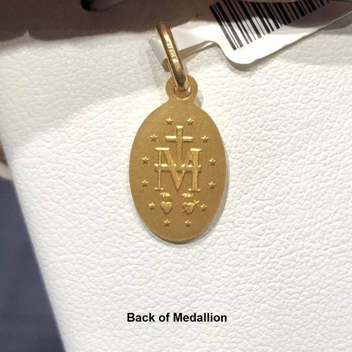18ct yellow gold “Miraculous” oval medal pendant