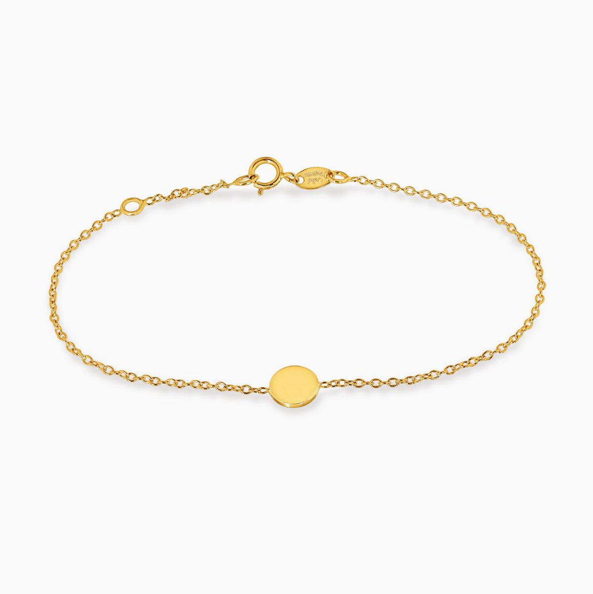 18ct yellow gold small disc bracelet