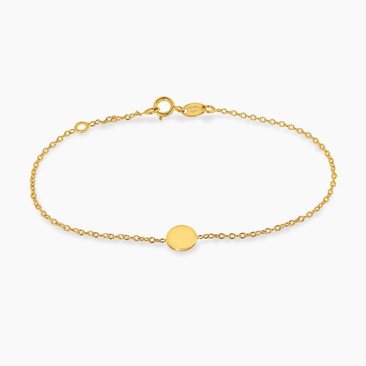 18ct yellow gold small disc bracelet