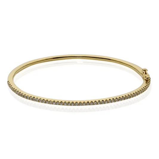 18ct yellow gold 0.46ct diamond bangle