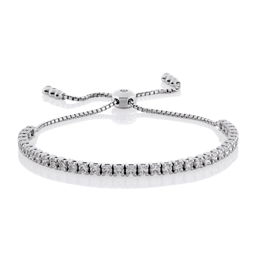 18ct white gold diamond adjustable bracelet