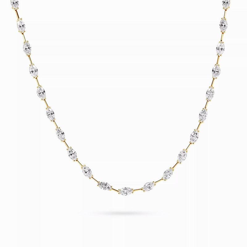 18ct rose gold marquise diamond necklace