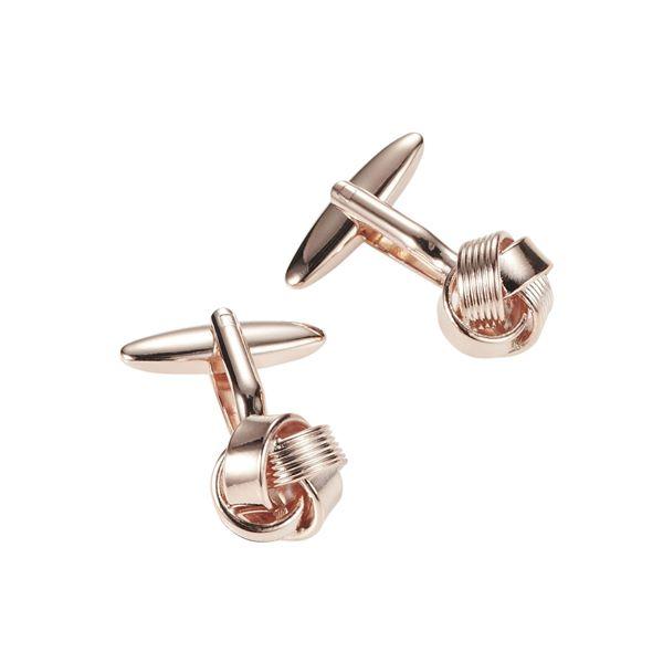 Rose gold-plated knot cufflinks