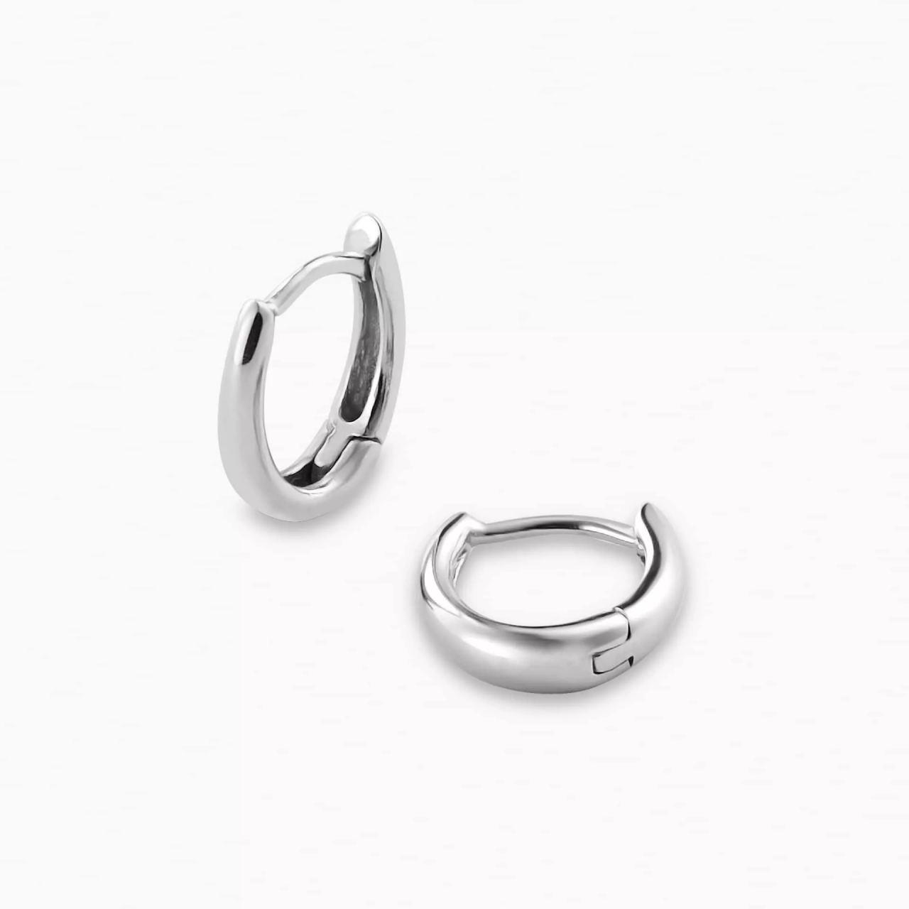18ct white gold small oval hoop earrings 10mm