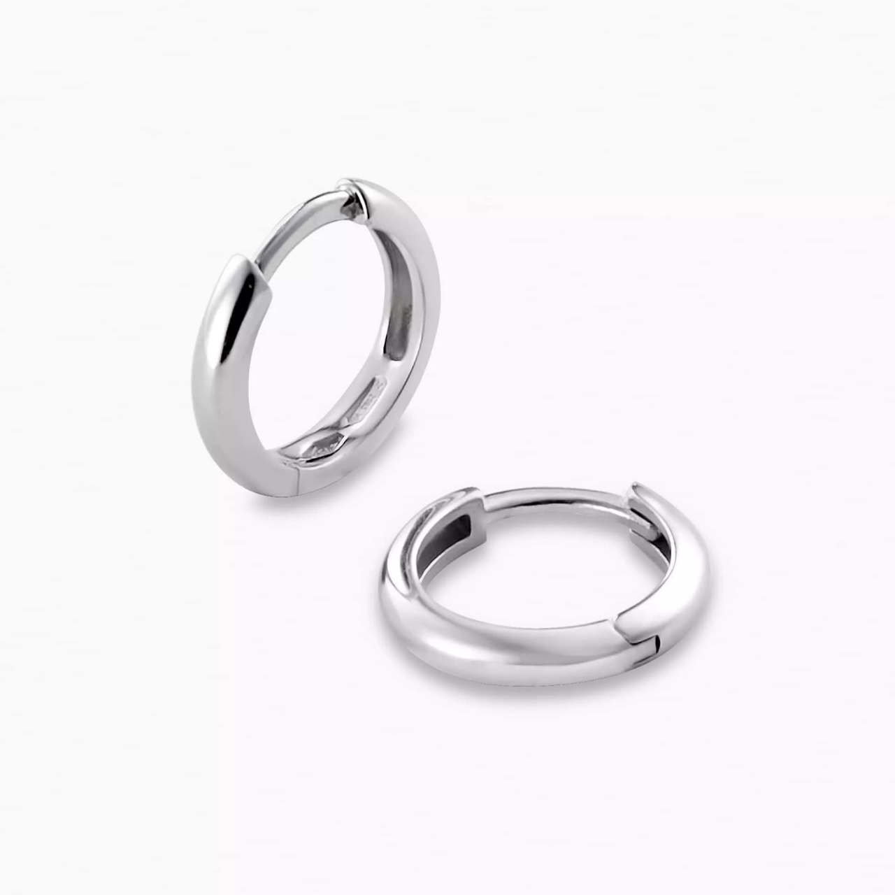 18ct white gold small round hoop earrings