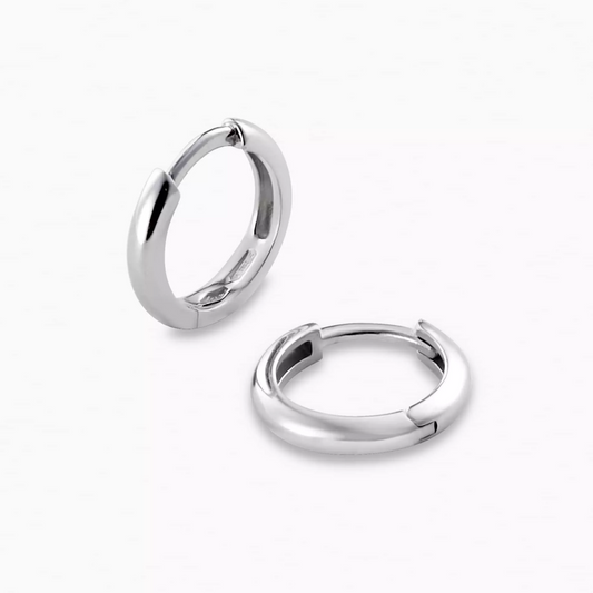 18ct white gold small round hoop earrings