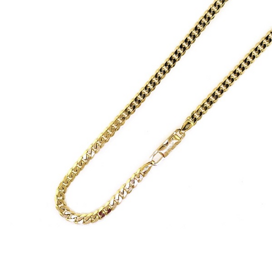 18ct yellow gold 60cm flat curb link chain