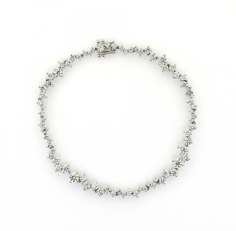 18ct white gold claw set diamond tennis bracelet