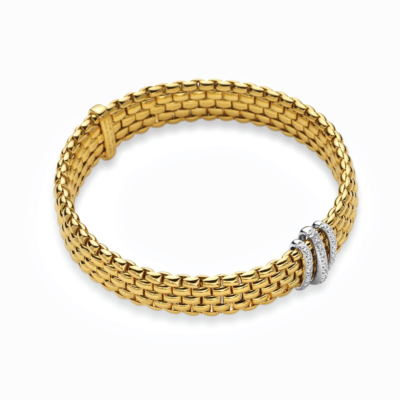 18ct yellow gold Fope diamond stretch bracelet