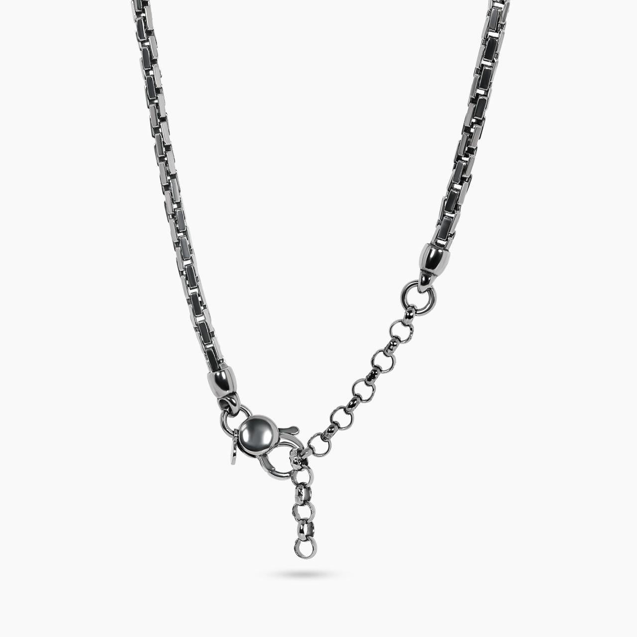 Bicolour (Black Rhodium/ Rose gold) plated silver chain 55cm