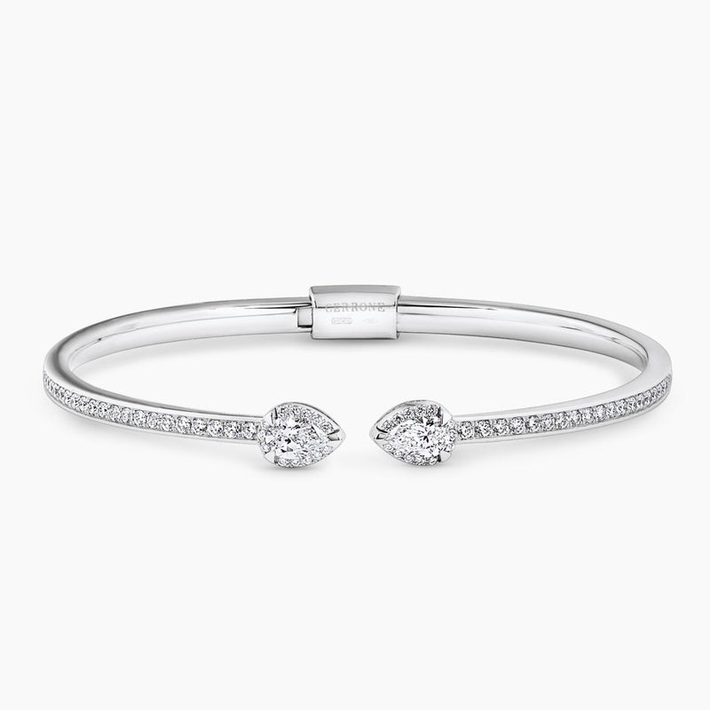 18ct white gold diamond bangle