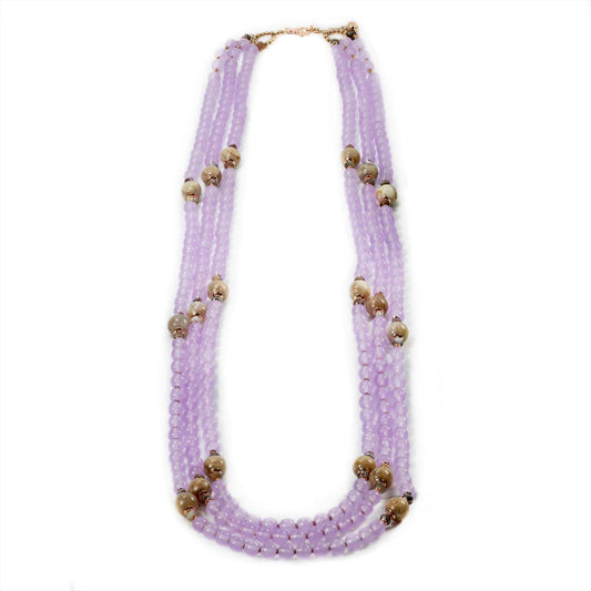 Jade and Amethyst layered beaded necklace
