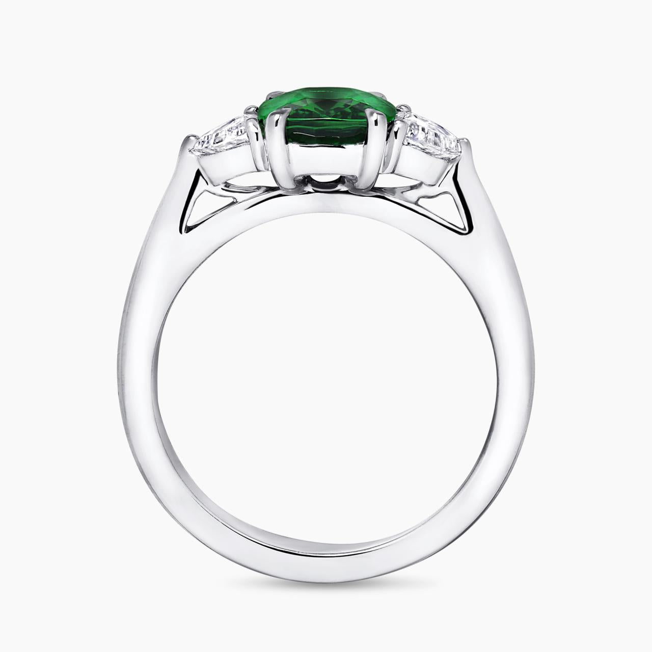 18ct white gold 1.99ct tsavorite garnet and diamond ring