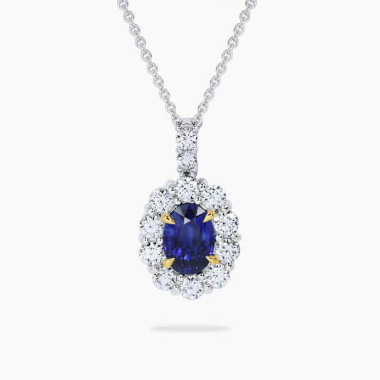 18ct white and yellow gold sapphire and diamond necklace
