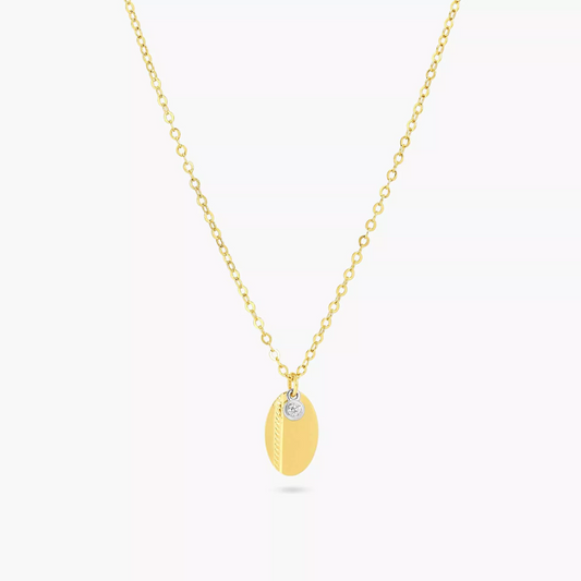 18ct yellow gold oval diamond necklace