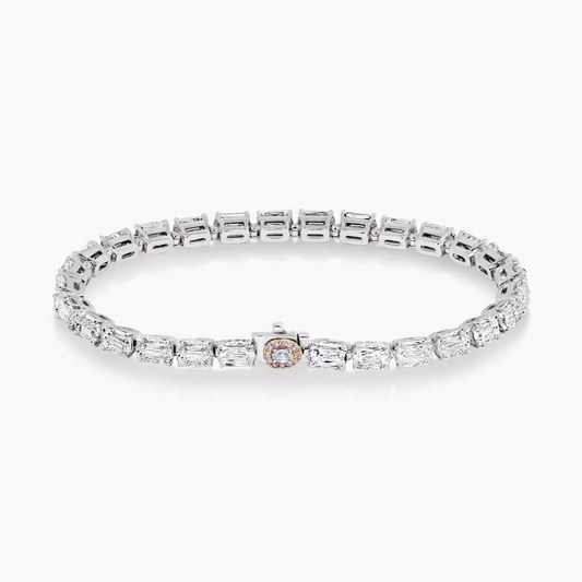Platinum and rose gold diamond tennis bracelet