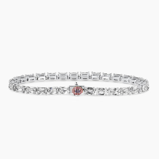 Platinum and rose gold diamond tennis bracelet
