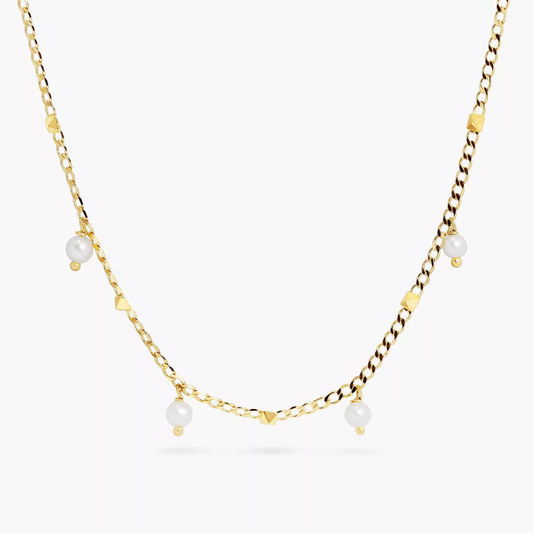 18ct yellow gold freshwater pearl necklace