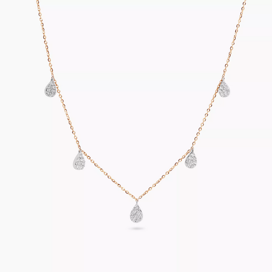 18ct rose gold diamond necklace