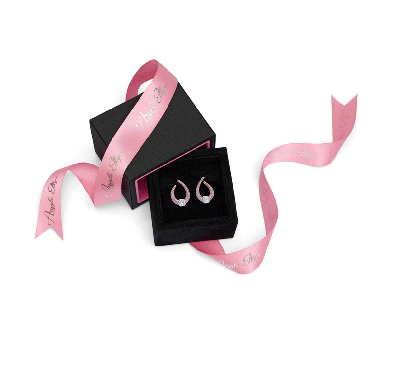 18ct “Argyle Ellipse” Australian Pink Diamond Earrings 2023 Limited Edition in box with ribbon