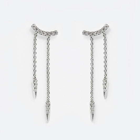 18ct white gold 0.18ct diamond drop earrings