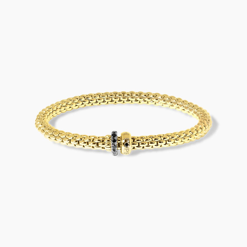18ct white & yellow gold black diamond “Fope” bracelet