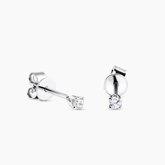 18ct white gold 2=0.11ct round brilliant cut diamond stud earrings