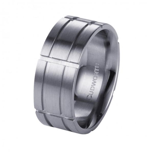Stainless steel brushed men’s ring